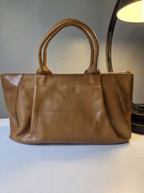 Furla Cognac Leather Double-Handle Tote